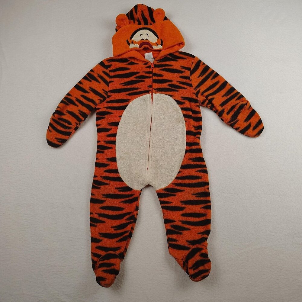 Disney Baby Tigger Pajama Costume Infant 6-9M Hooded One Piece Bodysuit